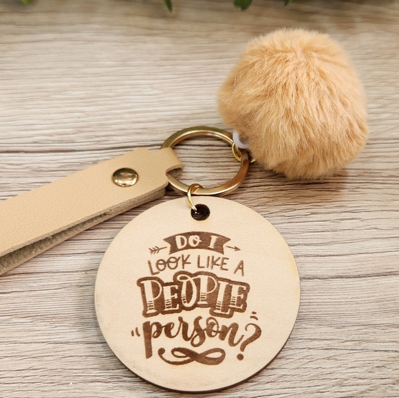 Keychain Wristlet & Puff with Laser Engraved Charm - Picture 10 of 11